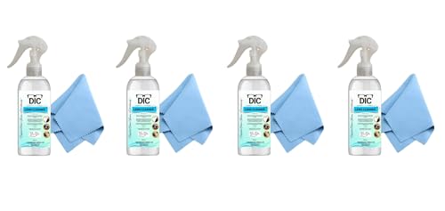 Image of DIC 300ml Lens Cleaning Solution Spray with Microfiber Cloth Contain NO Detergent-NO foam-for Spectacles, Sunglasses, Eyeglasses, Mobile, PC, Laptop, TV&Camera - Pack of 4