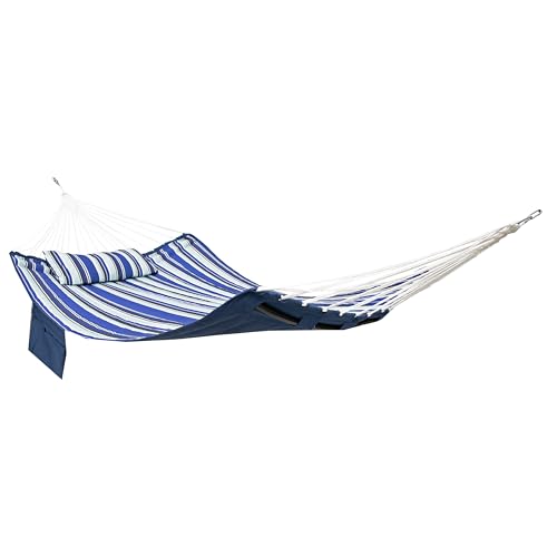 Sunnydaze Quilted Fabric Hammock, Curved Spreader Bars, Catalina Beach by Sunnydaze Decor - Used condition - US$64.72