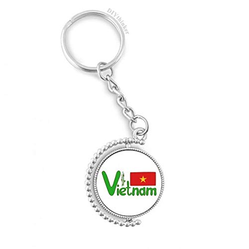 Porte-clés Vietnam anti-nœud avec anneau rotatif drapeau national rouge vert