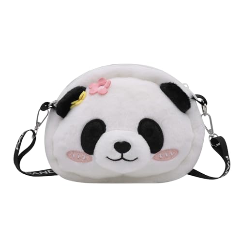 Cute Panda Plush Crossbody Purse Small Fluffy Satchel Shoulder Bag Messenger Bag Handbag Purse for Women