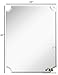 Hamilton Hills 30x40 inch Scalloped Frameless Rectangular Mirror, 1 inch Beveled Edge Curved Corners, Wall Mounted Decorative Glass Mirror, Hangs Horizontal & Vertical