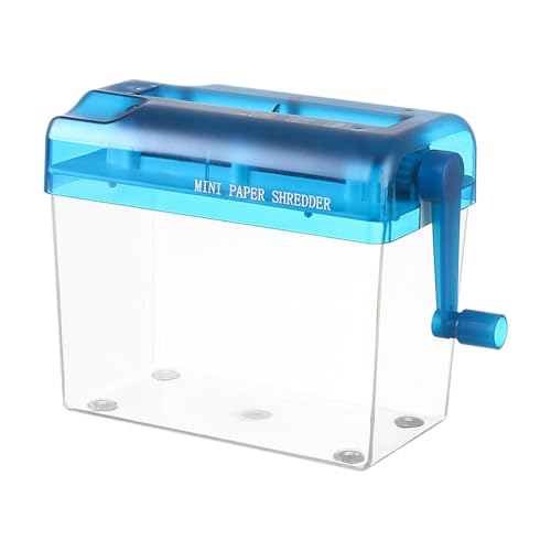 Image of Paper Shredder Mini Portable Home Paper Cutting Machine Manual Shredder Blue