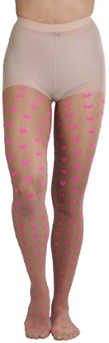 Image of ToBeInStyle Women's Valentine Day Themed Opaque Sheer Pantyhose w /Heart Love