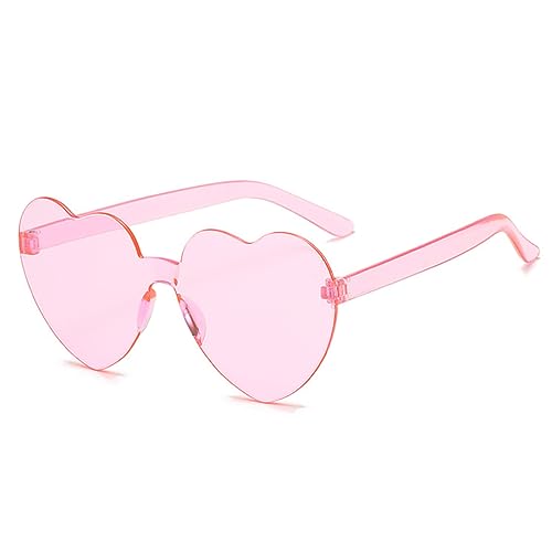 1 peça óculos de sol hippie sem aro em forma de coração de doces óculos de sol transparentes retro hippie coloridos para acessórios de disfarces de cosplay dos anos 70 (vermelho)