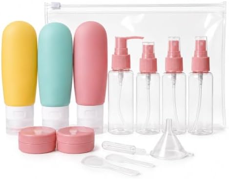 Kit Frascos para Viagem 11 Peças de Silicone Recarregáveis – Core...