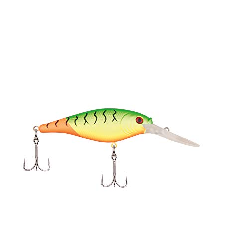 Berkley Flicker Shad Fishing Lure, Firetail MF Hot Firetiger, 1/4 oz, 2 1/4in | 6cm Crankbaits, Size, Profile and Dive Depth Imitates Real Shad, Equipped with Fusion19 Hook