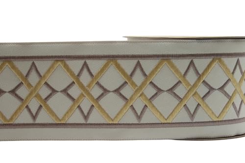 Ruban jacquard géométrique de 3,8 m pour customiser vos rideaux - V2 183