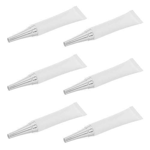 AUTSUPPL Tubos Cosméticos Exprimibles 6 Unidades 15 Ml Plástico Portátil Para Crema De Ojos Bálsamo Labial Viaje Tapa Plateada