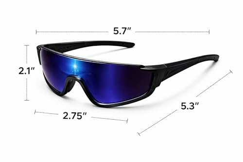 Image of ALNA-TURA Sport Sunglasses for Men & Women UV400 Protection | Cycling Running Driving Goggles | Wraparound Shield Design | Anti-Glare Mirrored Lens | Lightweight Outdoor Sports Eyewear