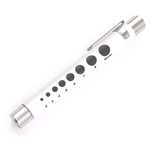 LAJA IMPORTS Reusable LED Diagnostic Penlight with Pupil Gauge for Nurses Doctors with Pocket Clip White Color