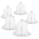 ノーブランド品 5個 蜂の巣構造の吊り下げベル装飾 耐久性のある再利用可能な紙製ハニカムベル 結婚式やクリスマスパーティー向け簡単立のエレガン