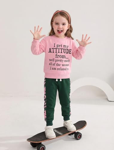 Image of Toddler Baby Boy Girl Clothes with Pockets 2PC Long Sleeve Pullover Sweatshirt and Pants Infant Fall Winter Outfit
