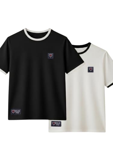 Image of YAZOLE Men's Round Neck Solid T Shirt | Regular Fit Lycra Blend Half Sleeve Tee | Casual Gym Running Walking Sports Office Travel | Stretch Fabric | Comfortable for Everyday use | (S to XXL)