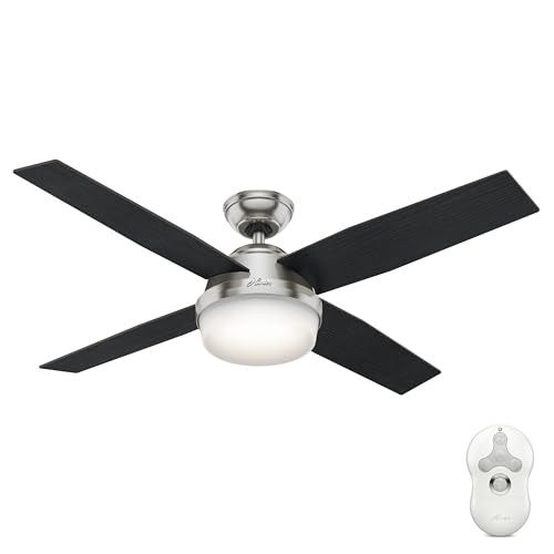 Image of Hunter Dempsey, Indoor, Ceiling Fan, Modern, 52 inch, Brushed Nickel