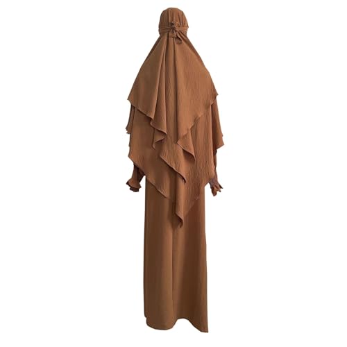 Robe Abaya musulmane avec Khimar tenue de prière hijab jilbab ample pour femme tenue de Ramadan
