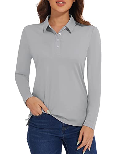 MAGCOMSEN Polo à manches longues pour femme UPF 50+ -...