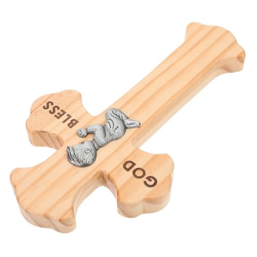 Cruz de madera para pared PRETYZOOM de niño rezando adorno de bautizo y comunión