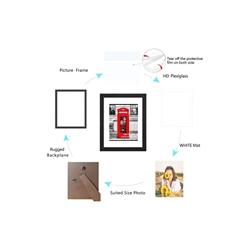 Vmuzeder 8X10 Picture Frame Black Set Of 6,Display Pictures 5X7 With Mat Or 8X10 Without Mat For Wall Mounting Or Table Top Display, Photo Frames Collage For Wall #TOP5