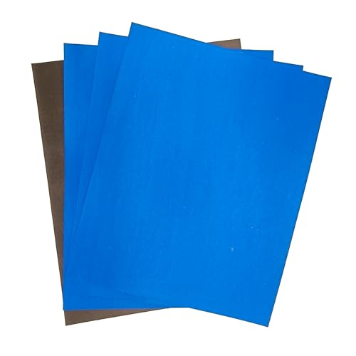 Image of Gasket Making Material Paper Sheet High Temp Pressure Chemical Grade for Gasoline Diesel Oil Air Compressor DIY Rebuild Sealing (4 Pcs /3 Pcs 1508 Blue +1 Pcs Black Cork Rubber)