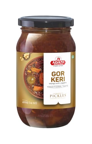Image of Adani Spices | Gol Gor Keri (Sweet Mango) Pickle (450gm) Glass Bottle -100% Authentic Gujarati Taste