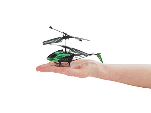 Revell 23829 RC Helikopter mit Fernbedienung Streak, Gyro, 2-Kanal IR-Fernsteuerung, Indoor-Flugmodell, mit Glow-in-The-Dark Effekt Hubschrauber Ferngesteuerter Heli, Grün, 15 cm