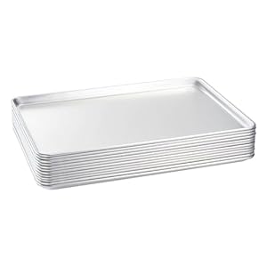 Tiger Chef Full Size 18 x 26 inch Aluminum Sheet Pan Commercial Bakery Equipment Cake Pans NSF Approved 19 Gauge 6 Pack