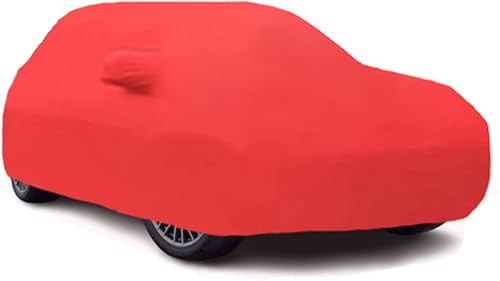 Miniatura 2 de LTDNB Funda de automóvil elástica de satén para interiores, protección completa a prueba de polvo, compatible con Porsche Macan 2015-2022 (rojo)