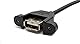 System-S USB 2.0 Kabel 100 cm Typ A Buchse zu Stecker Adapter Schraube Winkel Schwarz