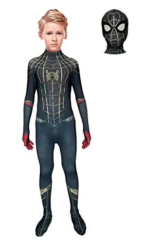 Riekinc Kids Spandex Zentai Suit Superhero Bodysuit Halloween Cosplay Costumes Black Small