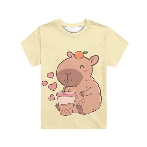 Image of JEOCODY Boys Girls Graphic Tees Funny 3D Printed Short Sleeve T-Shirts 3-16T