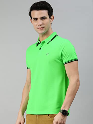Image of Urbano Fashion Men's Solid Slim Fit Half Sleeve Cotton Polo T-Shirt