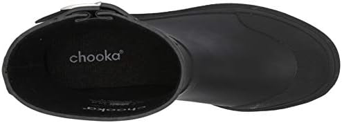 Chooka Womens Waterproof Moto Mid Rain Boot, Black, 6 US | Image 4