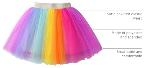 Image of DXTON Girls Tutu Skirt Rainbow Toddler Tulle Ballet Dance Skirt for 3-10Y
