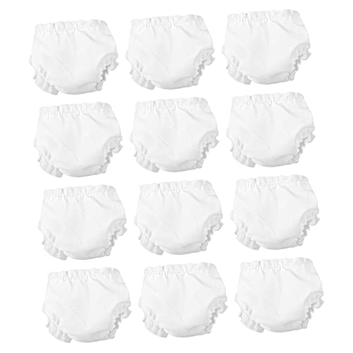 ibasenice 12 Piezas Bragas de muñeca Bebe Accesorios Mini muñeca pañales Ropa Interior pañales para muñecas recién Nacidas Bragas para muñecas Ropa Interior para muñecas paño