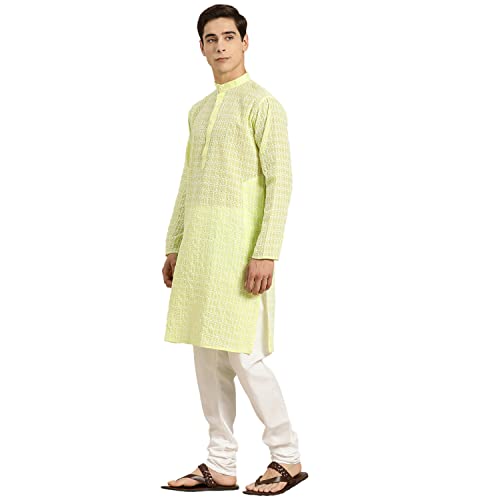 Image of SOJANYA (Since 1958 Men's Cotton Floral Regular Kurta Pyjama Set