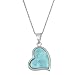 Beaux Bijoux Sterling Silver Natural Larimar Heart Pendant Necklace with 18