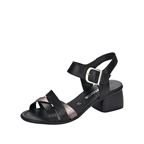 Preisvergleich Produktbild Remonte Damen R8766 Sandale mit Absatz, schwarz / Altsilber / 00, 40 EU