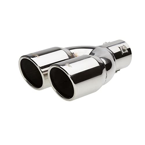 Simoni Racing enjoliveur d'échappement Rond Double/Oblique Inox - Ø76xL230mm - Montage -58mm