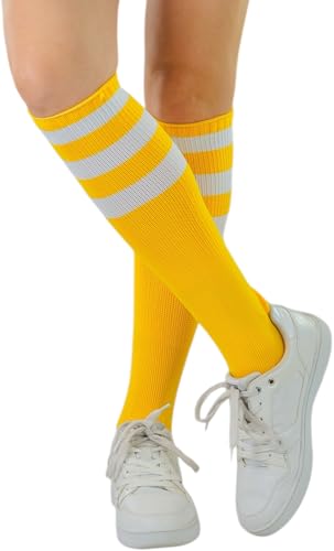 Image of ToBeInStyle Women's Premium Below Knee Athletic Socks w /Contrasting Wide Stripes