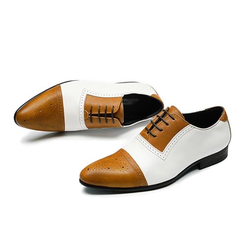 Men's Dress Shoes for Weddings and Business Occasions Breathable Oxford with Cushioned Rubber Sole