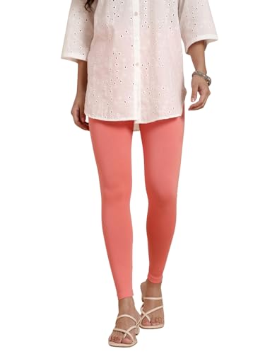 Image of TWIN BIRDS Super Stretchable Cotton Elasthane Fabric Ankle Length Leggings for Women