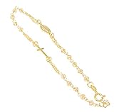 Foto vergrössert Hobra-Gold Rosenkranz Armband Silber 925 Rotgold Gold od Gelbgold Rosario Kreuz Maria (Silber Rotgold vergoldet)