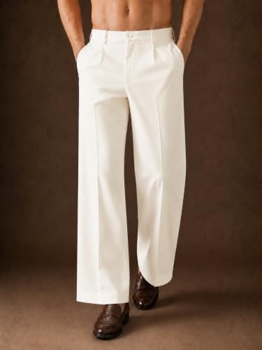 Image of Amazon Brand - INKAST Men Relaxed Fit Korean Pant | Formal Trousers | Straight Fit | Easy Wash | Office Wear