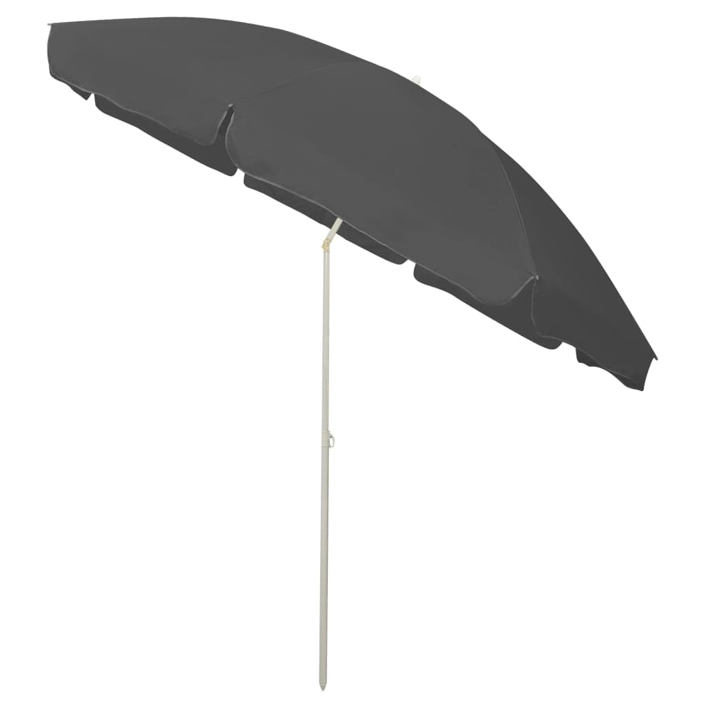 Parasol plażowy antracyt 300 cm z ochroną UV i funkcją przechylania, parasol ogrodowy i tarasowy, średnica 265 cm, poliester odporny na blaknięcie