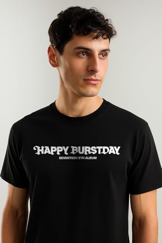 Image of Seventeen The Burstday Dare or Death Cotton T-Shirt, Regular Fit, Round Neck, Half Sleeve, Black, Unisex