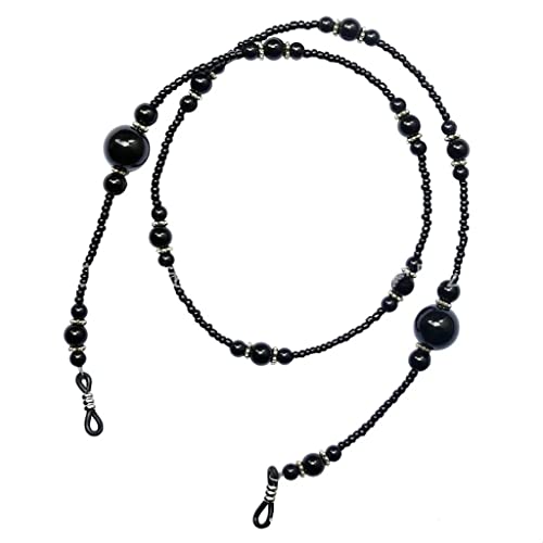 1 Unidad de Collar con Cadena de Perlas para Gafas, Soporte para Gafas de Sol, cordón para Gafas de Lectura, Accesorios de Cuerda para Gafas (Color: Negro, tamaño 65 cm)