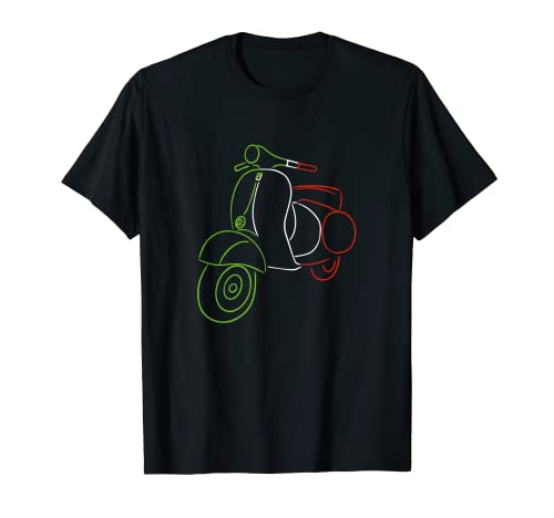Scooter Vintage en Italie Drapeau Couleurs pour Rider T-Shirt