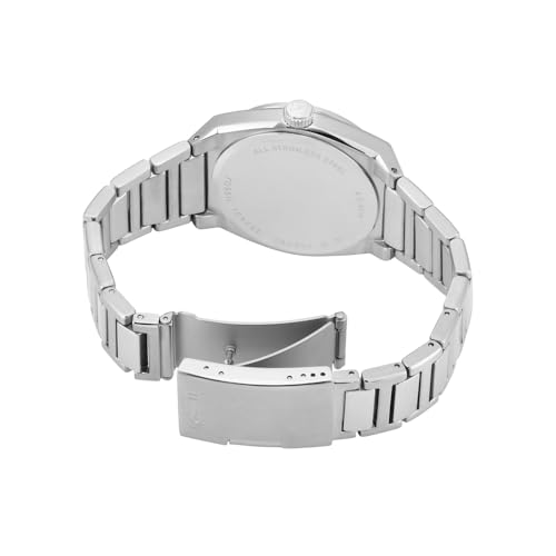 Image of Fossil Men Everett Silver Quartz Stainless Steel Analogue Watch Fs6057