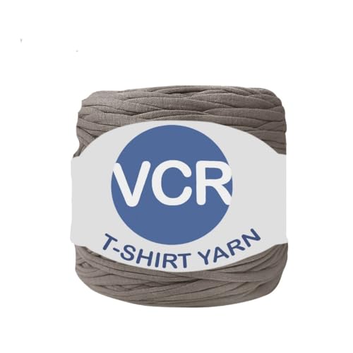 Image of VCR Dark Greyish Brown Big T-Shirt Yarn, 100 Meters Length, Recycled & Fashionable Craft Yarn, Pack of 1, Suitable for Crochet, Knitting & DIY Bags, Baskets, Cushions & Home Decor Projects