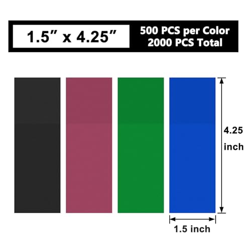 Image of NATURALABEL Self-Adhesive Assorted Napkin Bands for Wrapping Silverware - Pack of 2,000, 500 Pcs per Color, for Family Reunion, Birthday Party, Wedding, Celebration (Black, Burgundy, Blue, Green)